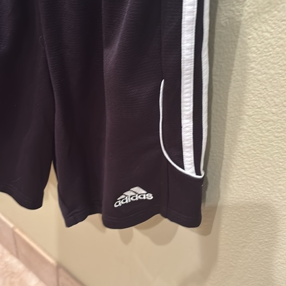 Adidas Black and White Athletic Shorts with Signature Stripes - Picture 3 of 9